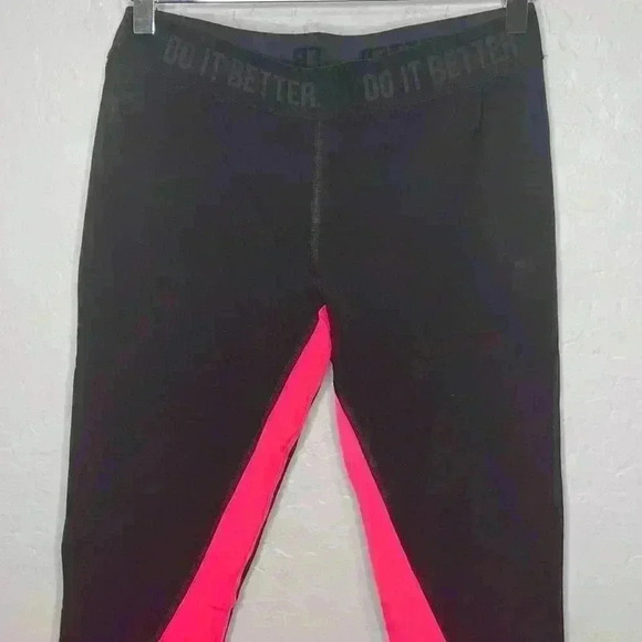 Hydrogen Fast Full Hot Pink Black Active Wear Leggings Size XL - Picture 3 of 6